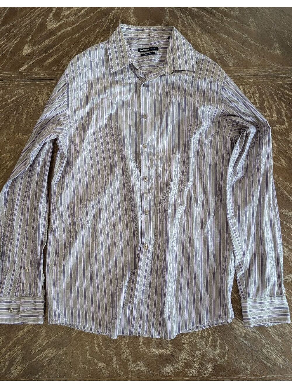 Van Heusen Slim Fit Long-sleeve Button-up Purple Stripe Shirt